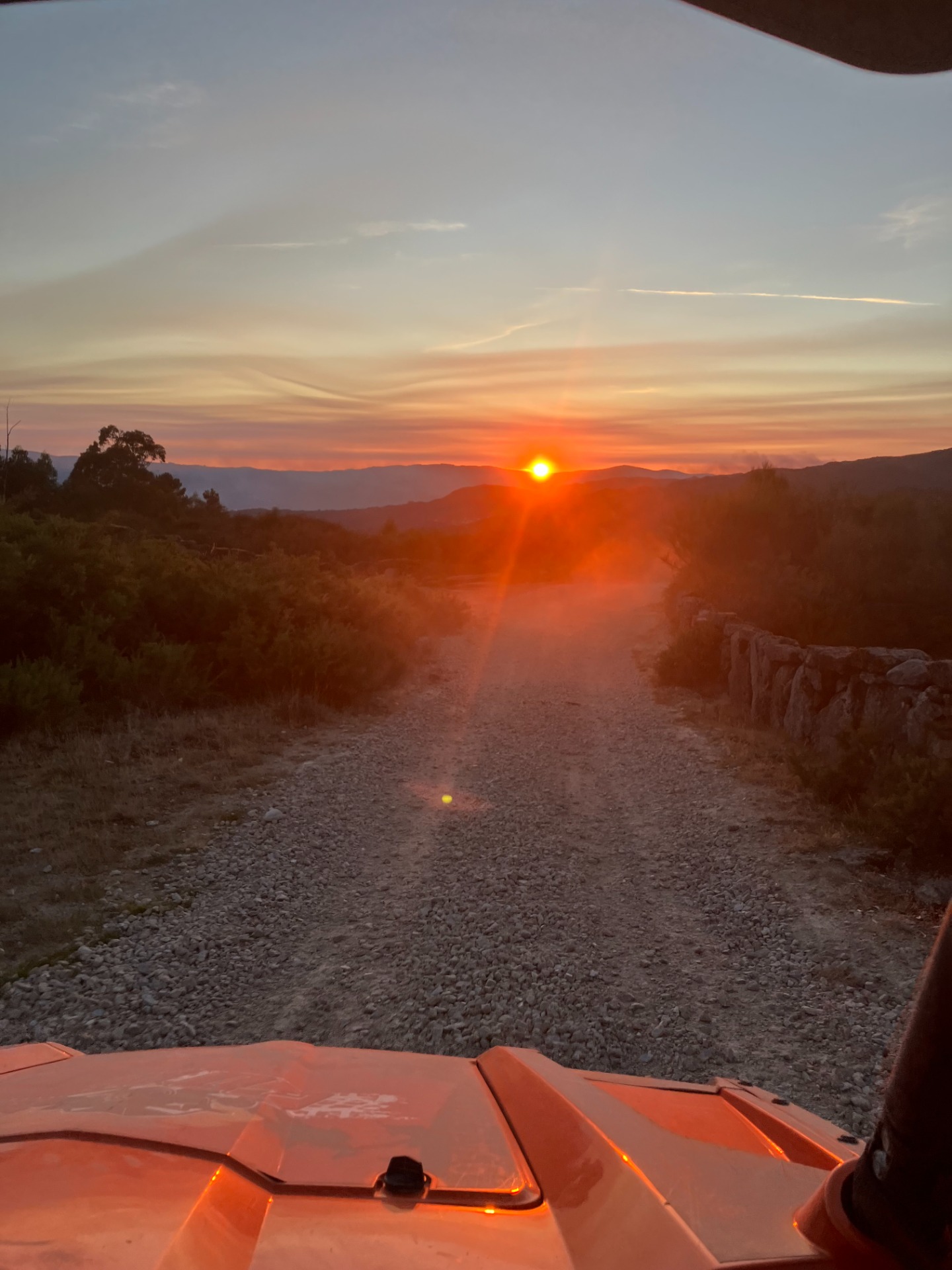 Magisk solnedgång från buggyn. Privat foto.