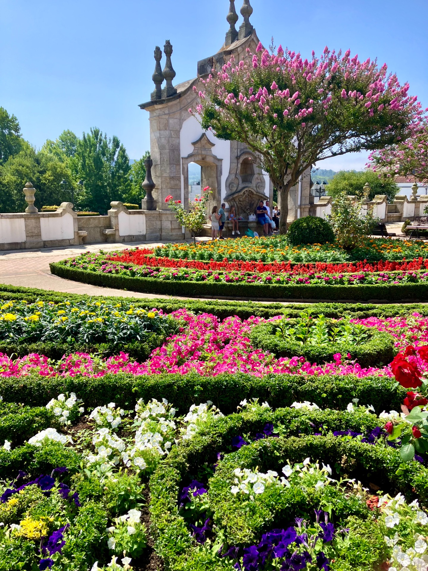 Beautiful gardens line the squares of Barcelos.