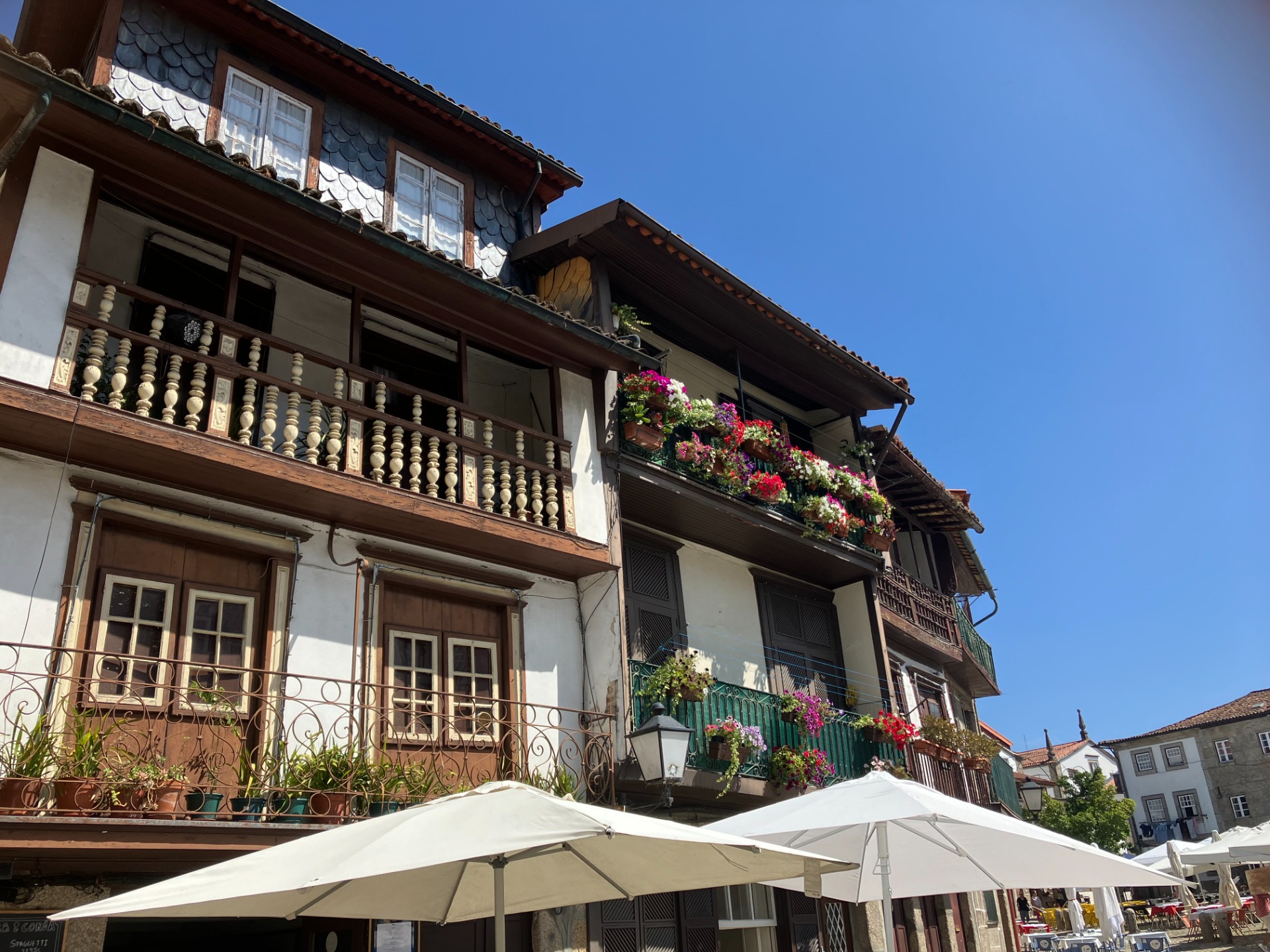 A city of many architectural styles, here featuring buildings in a medieval style.
