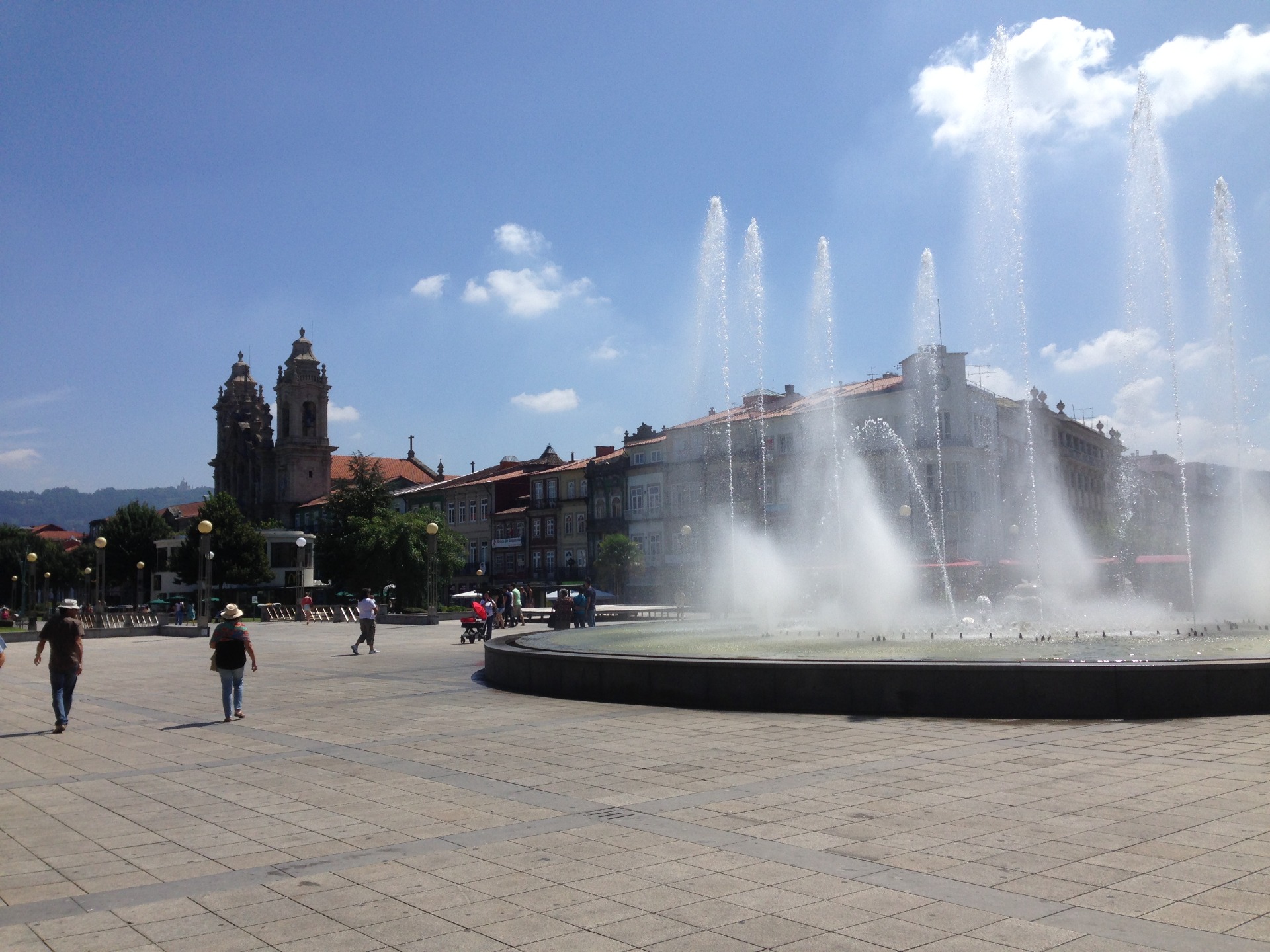 Beautiful fountains on Praça da República.